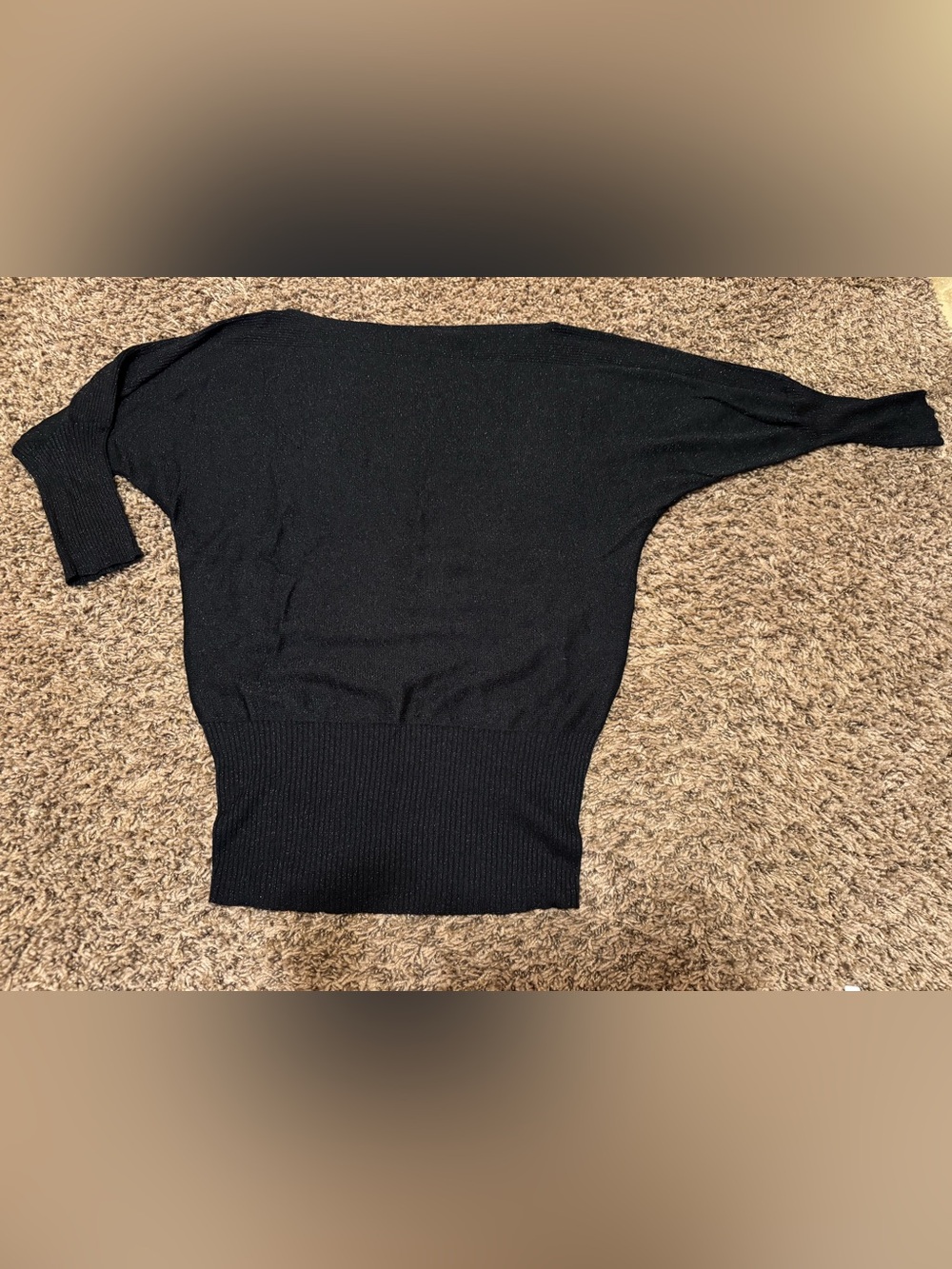 Forever21 Black Boatneck Sparkly Sweater